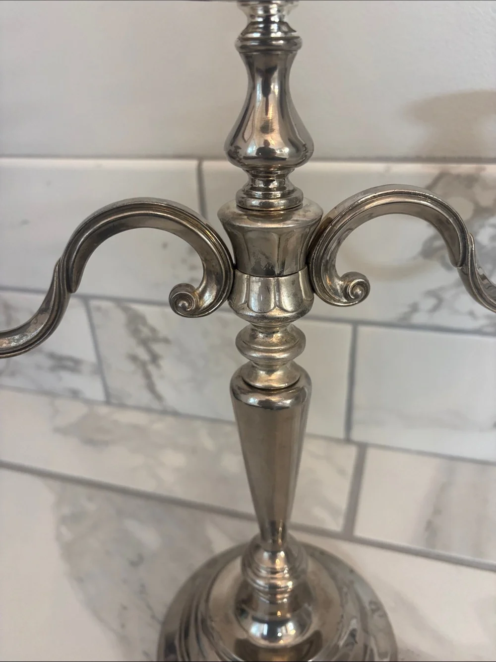 Vintage 3-Arm Silver- Plated Candelabra - Home Accents